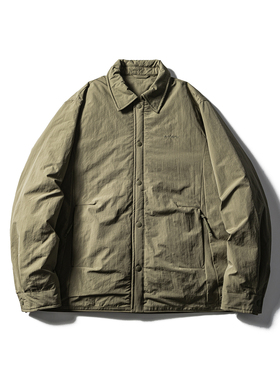 MYES牧野森工装风轻薄男短款翻领保暖军绿色百搭防寒外套