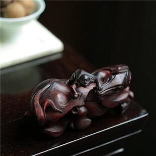 小叶紫檀马上封侯手把件手工雕刻文玩收藏桌面摆件送礼中式工艺品