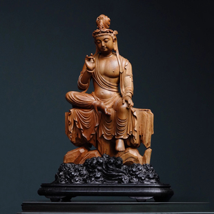 印度老山檀香自在观音佛像雕像室内玄关家居文玩摆件收藏品