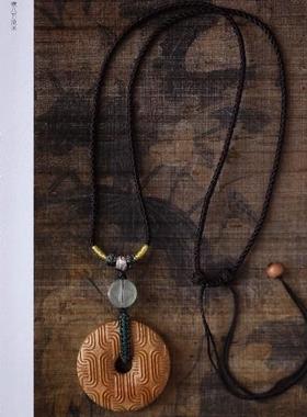 老山檀香 | 回纹平安扣 木质中国风挂脖项链女随身挂饰