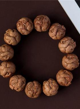 老山檀香手串 三不虎檀香木手链 简约风格送礼用念珠