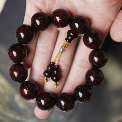 小叶紫檀 爆满金星 18mm  约48.9g 手串木简约盘玩文玩念珠送礼