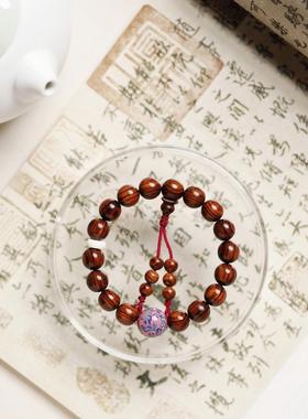 海黄 原创无忧10mm 手串木质简约手链盘玩文玩念珠送礼饰品