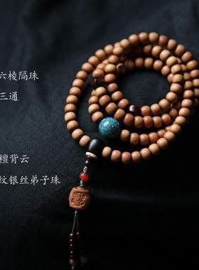 老山檀香桶珠7*8mm怀吉手串木简约盘玩文玩念珠送礼