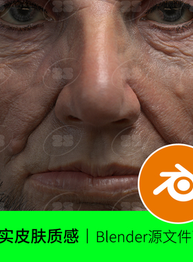 blender真实写实人物皮肤眼睛头发胡子场景渲染模型建模汗毛418