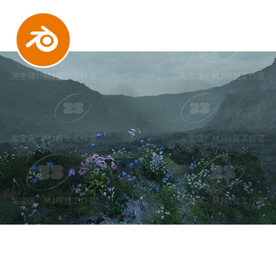 blender山谷迷雾峡谷荒野恐怖峡谷地形液化户外场景模型建模2930
