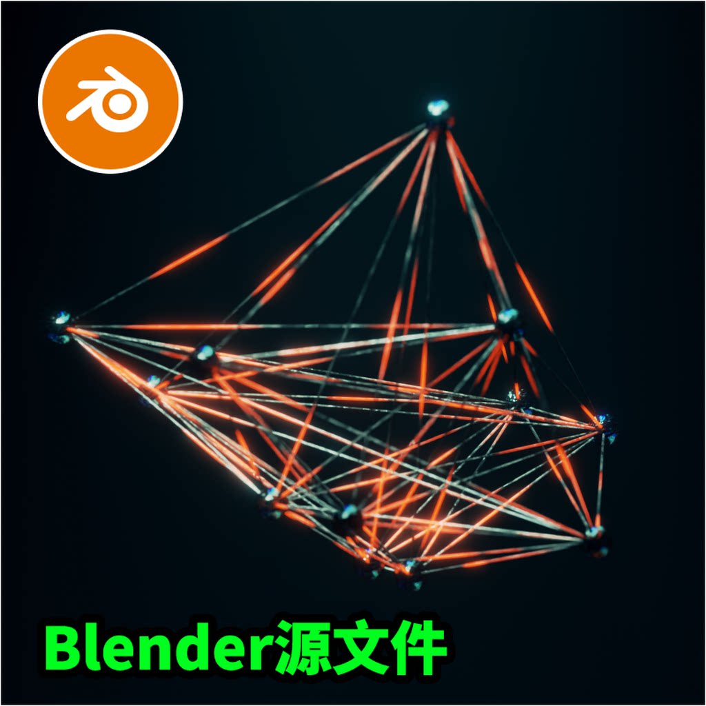 Blender地多边形动画科技三角形变化下载渲染材质模型建模3979