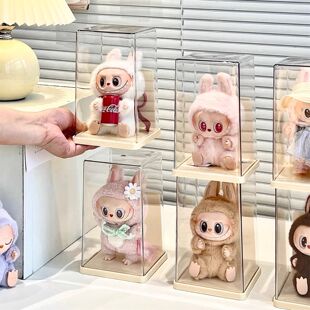labubu盲盒展示架透明展示盒拉布布收纳盒毛绒娃娃亚克力防尘盒子
