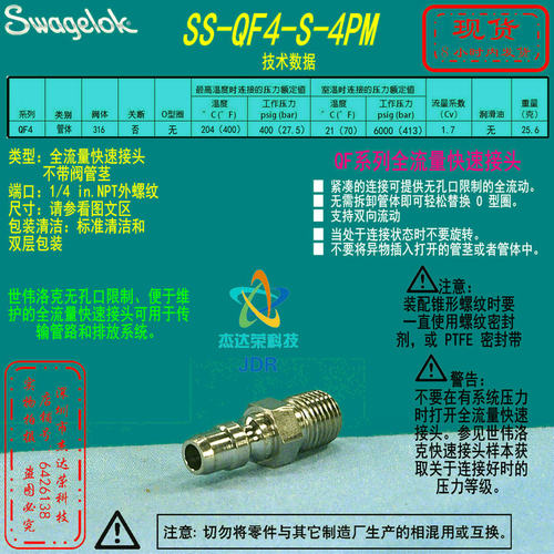 世伟洛克快速接头