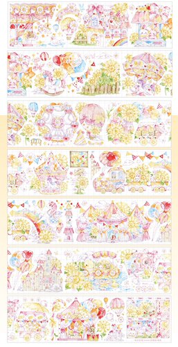 【68包邮】空物馆 春日赏晴蜜糖马戏团花森精灵手帐胶带分装