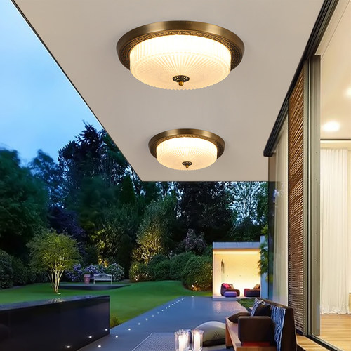 新中式阳光房玻璃屋檐户外阳台灯