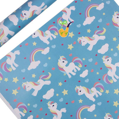 cute unicorn wrapping paper girl gift wrapper包装纸独角兽