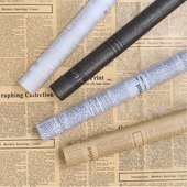 Flowers Paper Gift Vintage Wrapping Kraft English Newspaper