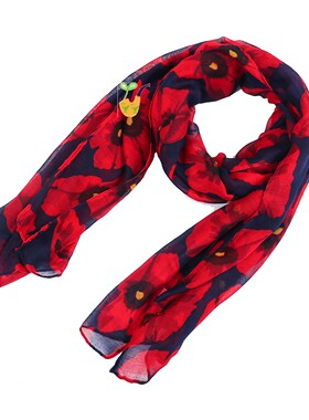 flower print scarf  floral shawls muffler 花朵围巾