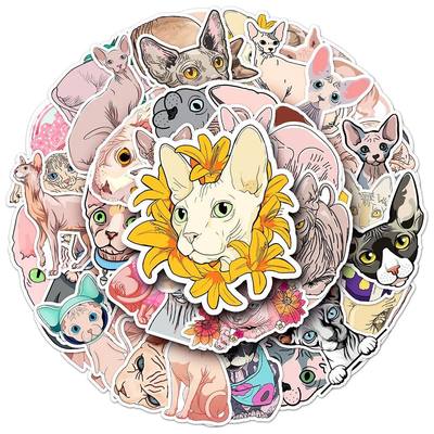 10/30/50PCS Sphinx Canadian Hairless Cat Cartoon Sticker DIY