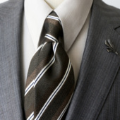 领带男英伦复古卡其花纹8CM正装 职业商务休闲咖色条纹百搭灰色