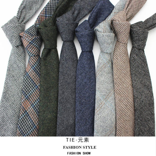 男士韩版6cm羊毛正装灰色女领带