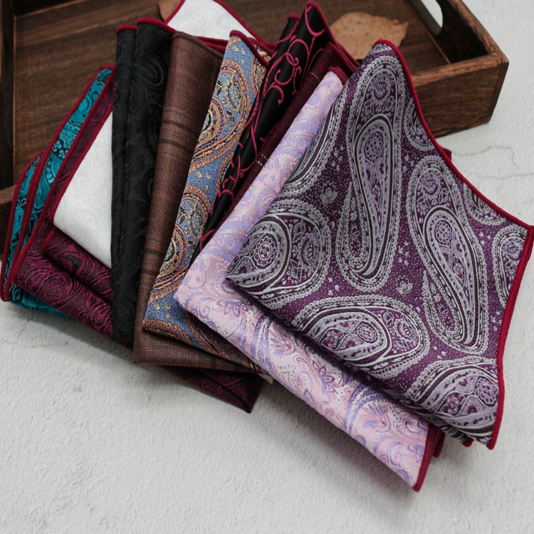 男士方巾西装腰果大花纹婚庆商务