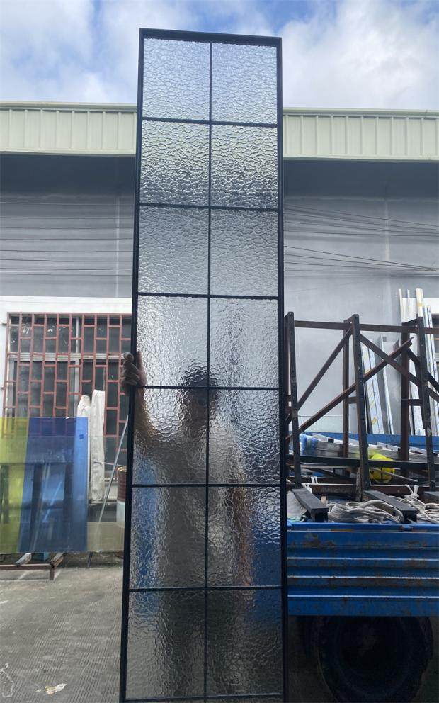 夹丝玻璃夹胶水纹工艺彩色炫彩渐变门店装饰入户屏风隔断定制钢化