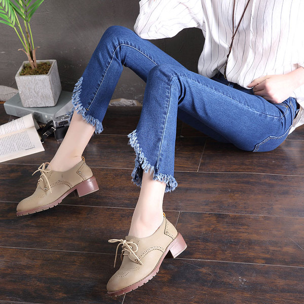 high waisted black jeans female irregular blue flash fringed thin flared pants nine