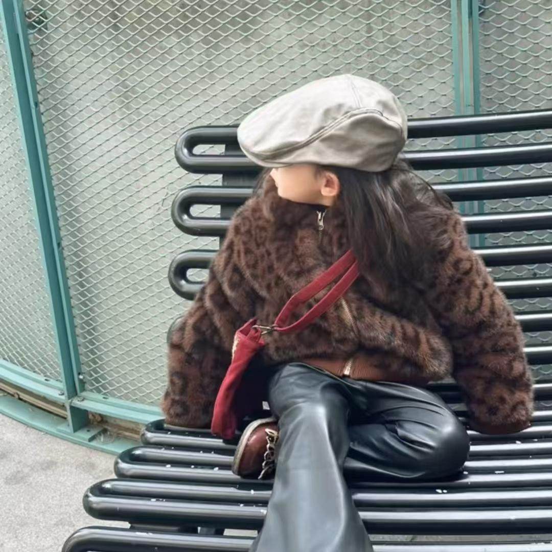 女童仿皮草外套冬季加厚保暖