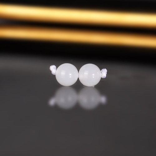 高货俄料和田玉白玉散珠6mm 1906号 羊脂白玉对珠配珠单珠 一级白