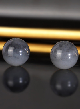 天然新疆和田玉青花散珠12mm 羊脂玉隔珠配珠单珠圆珠