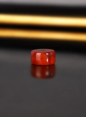 原矿天然川料火焰红南红散珠隔珠 直径9.5x5.2mm 149号 直切精工