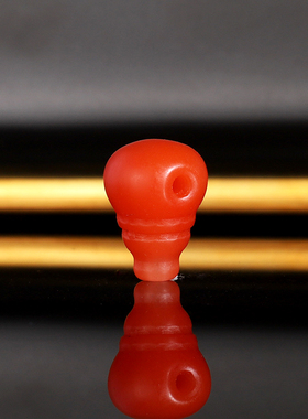 天然保山南红一体三通佛头9.8x14.3mm 满色满肉BST12手串佛珠配珠