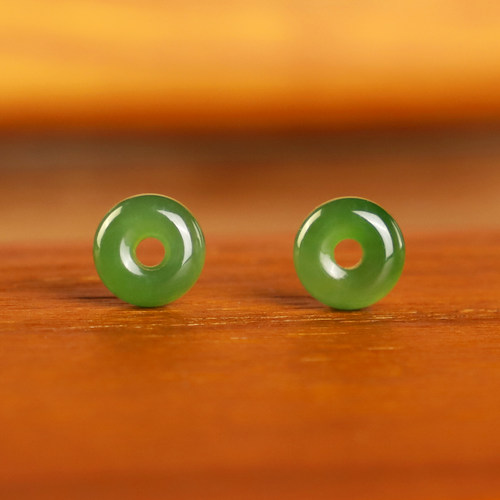 天然俄料碧玉面包圈甜甜圈隔珠