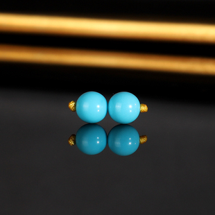 天然绿松石美国蓝松睡美人散珠4 高瓷蓝天空蓝单珠配珠隔珠 7mm