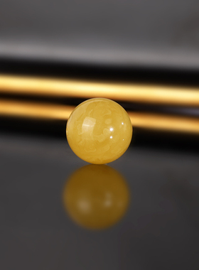 天然俄料蜜蜡散珠15.1mm 593号 鸡油黄焦糖料琥珀 满蜡蜜蜡配珠