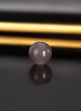 新疆和田玉烟紫散珠9.8mm 2264号 大孔柔光烟紫羊脂玉 一物一图