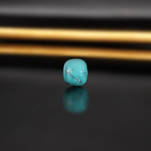 原矿高货铁线绿松老型珠散珠 753号 9.3x8mm 高瓷蓝 一物一图