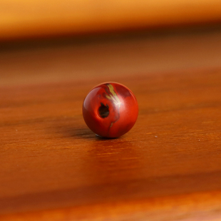 九口铁皮包浆料南红散珠 9.3mm 大孔珠 B20 满肉鸡血红单珠配珠