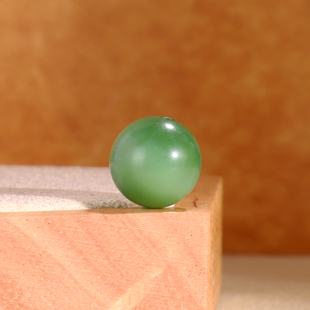 天然俄料碧玉猫眼圆珠11.5mm 哑光散珠 高货猫眼灵动阳绿配珠单珠
