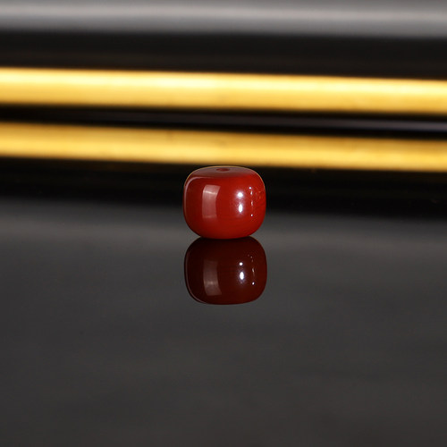 原矿瓦西南红老型珠散珠直径9.2X7.5mm N138 高货牛血红单珠配珠