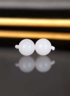 天然新疆和田玉散珠 8mm 2375号 羊脂白玉配珠隔珠对珠