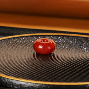 天然南红散珠GPD14 直径11.8mm 高货隔珠火焰红配珠单珠顶珠大孔