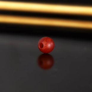 天然川料南红牛血火焰红散珠7.1mm大孔 2209号哑光南红配珠 2mm孔