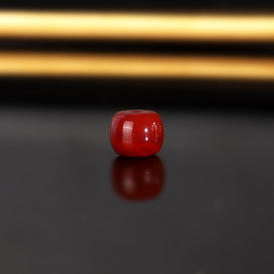 原矿天然瓦西牛血红老型珠散珠 直径7.9x6.4mm 2208号 毕业级配珠