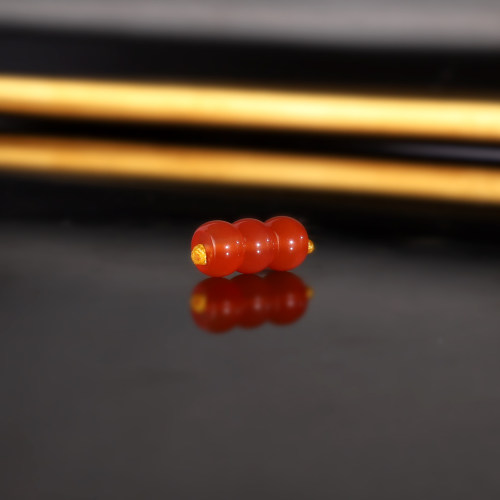 原矿天然保山冰红南红隔珠5.3x3.6mm 308号 河湾冰红散珠配珠精工