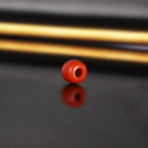 天然瓦西南红老型珠散珠8x7mm 606号 大孔珠 哑光柿子红配珠