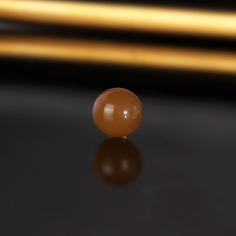 天然新疆且末糖料和田玉糖白散珠8mm 2199号 羊脂玉单珠配珠隔珠