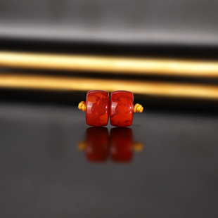 原矿天然瓦西南红直切散珠10x6.5mm ZGH25 火焰红南红配珠隔珠