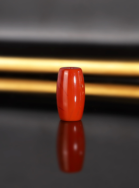 川料南红桶珠 直径8x14.5mm 2258号 苏工精修 满肉柿子红配珠散珠