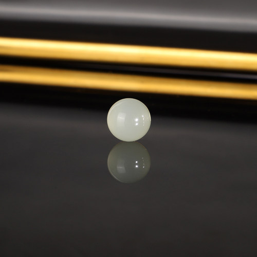 天然和田玉晴水绿散珠 9.5mm 2830号 羊脂玉配珠隔珠 一物一图