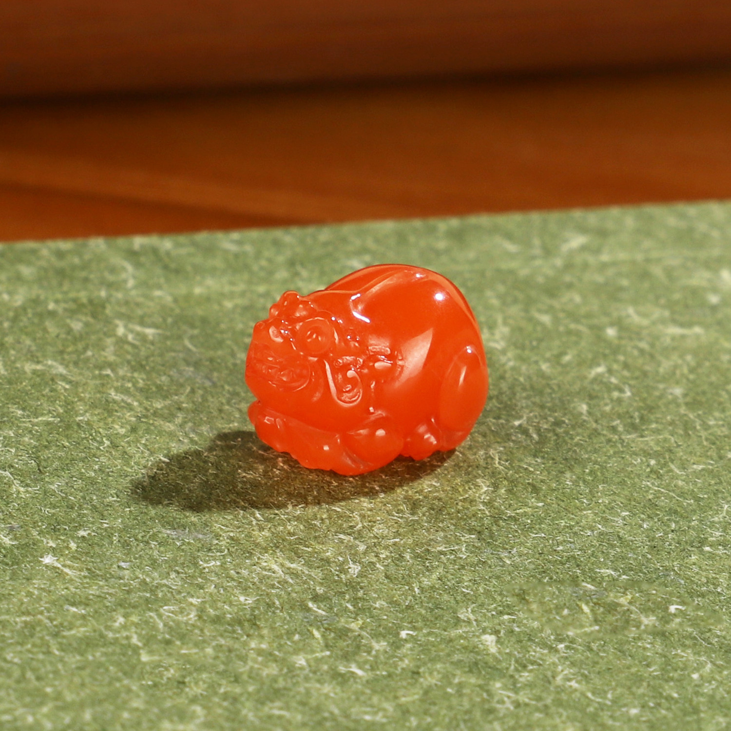 远廷 原矿南红貔貅小戒面 亮光 镶嵌戒指吊坠专用  长度13-17mm