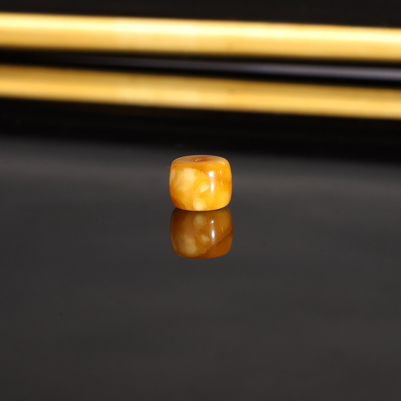 天然老蜡直切散珠 直径7.3x5.6mm 2978号 收藏古董老蜜蜡配珠隔珠