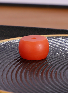 保山南红散珠隔珠G64配珠 13.2x8mm 满色满肉柿子红配珠配饰单珠